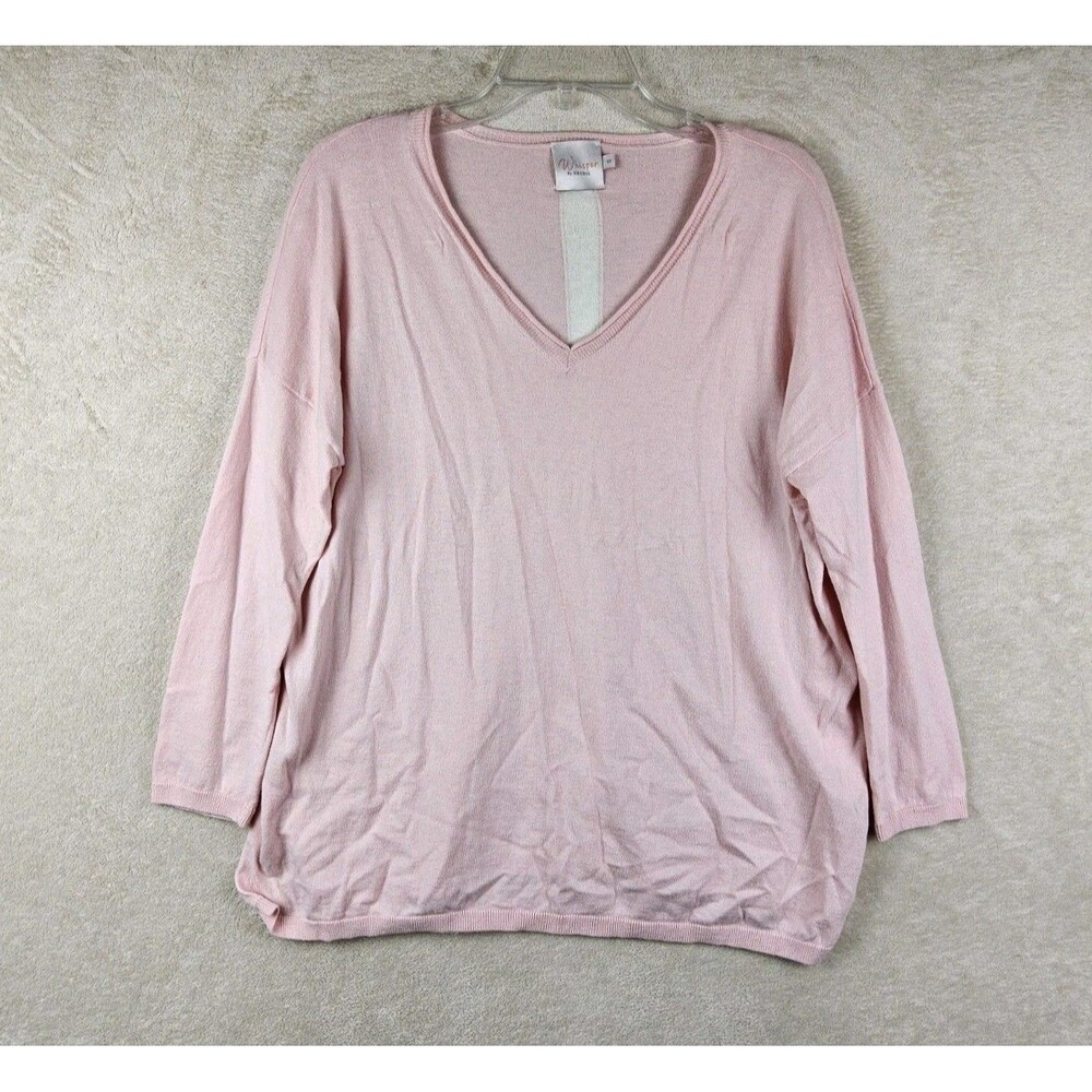 Whisper By Brodie Women's Long Sleeve V Neck Sweater Pink Size S